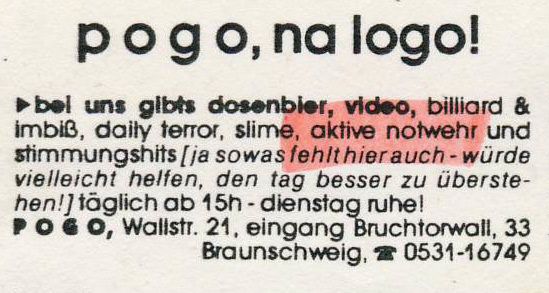 Aktive Notwehr - Das POGO in Braunschweig 1984