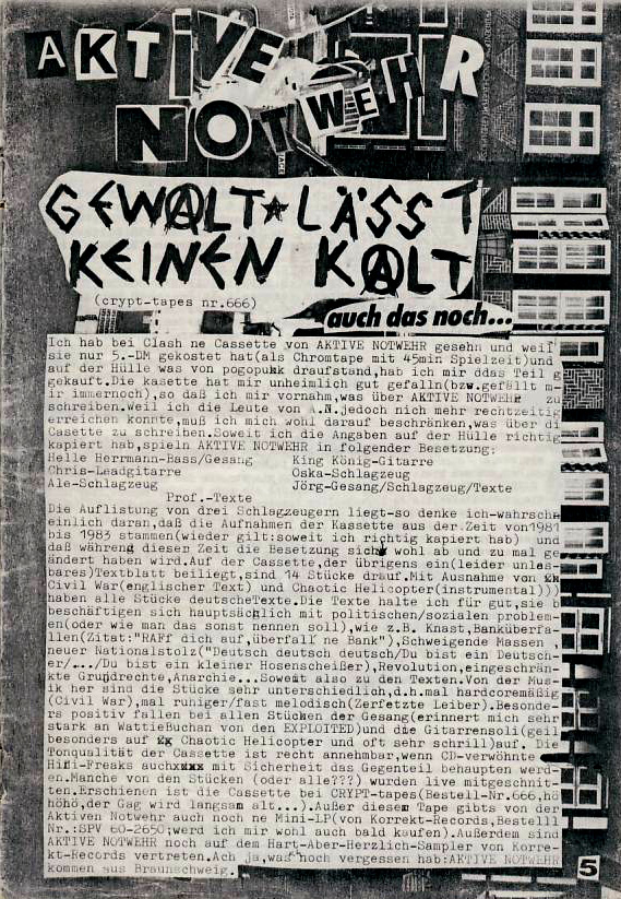 AKTIVE NOTWEHR im STAU-Fanzine